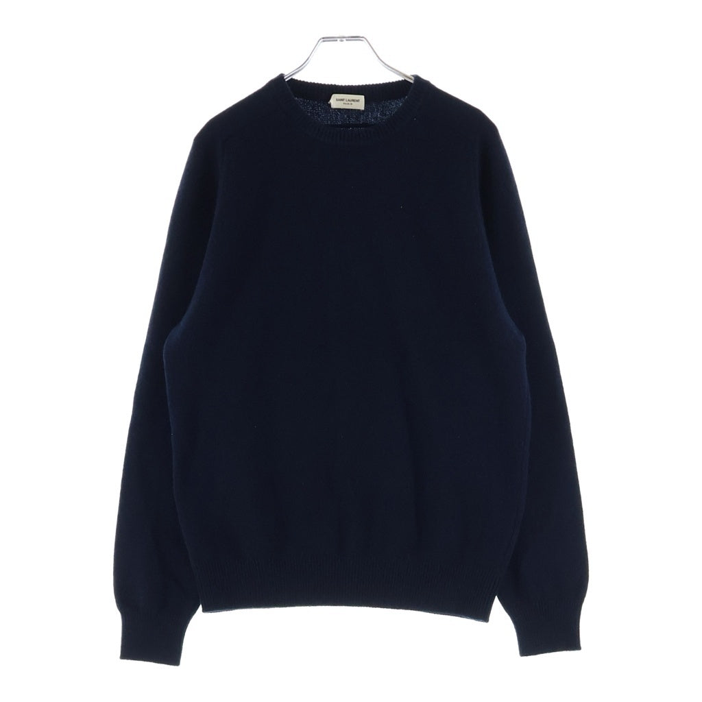SAINT LAURENT PARIS(サンローランパリ) 14AW カシミヤ クルーネック ニット セーター ネイビー 353838 Y1YC1