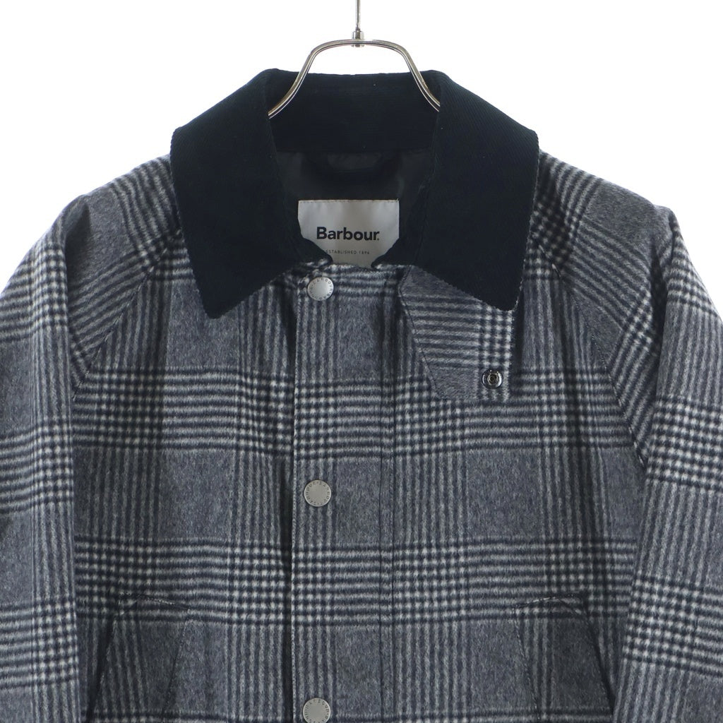 Barbour(バブアー) BEAMS別注 BEDALE SL ビームス ビデイル スリム カシミヤ混ウール チェック ジャケット グレー 1802215