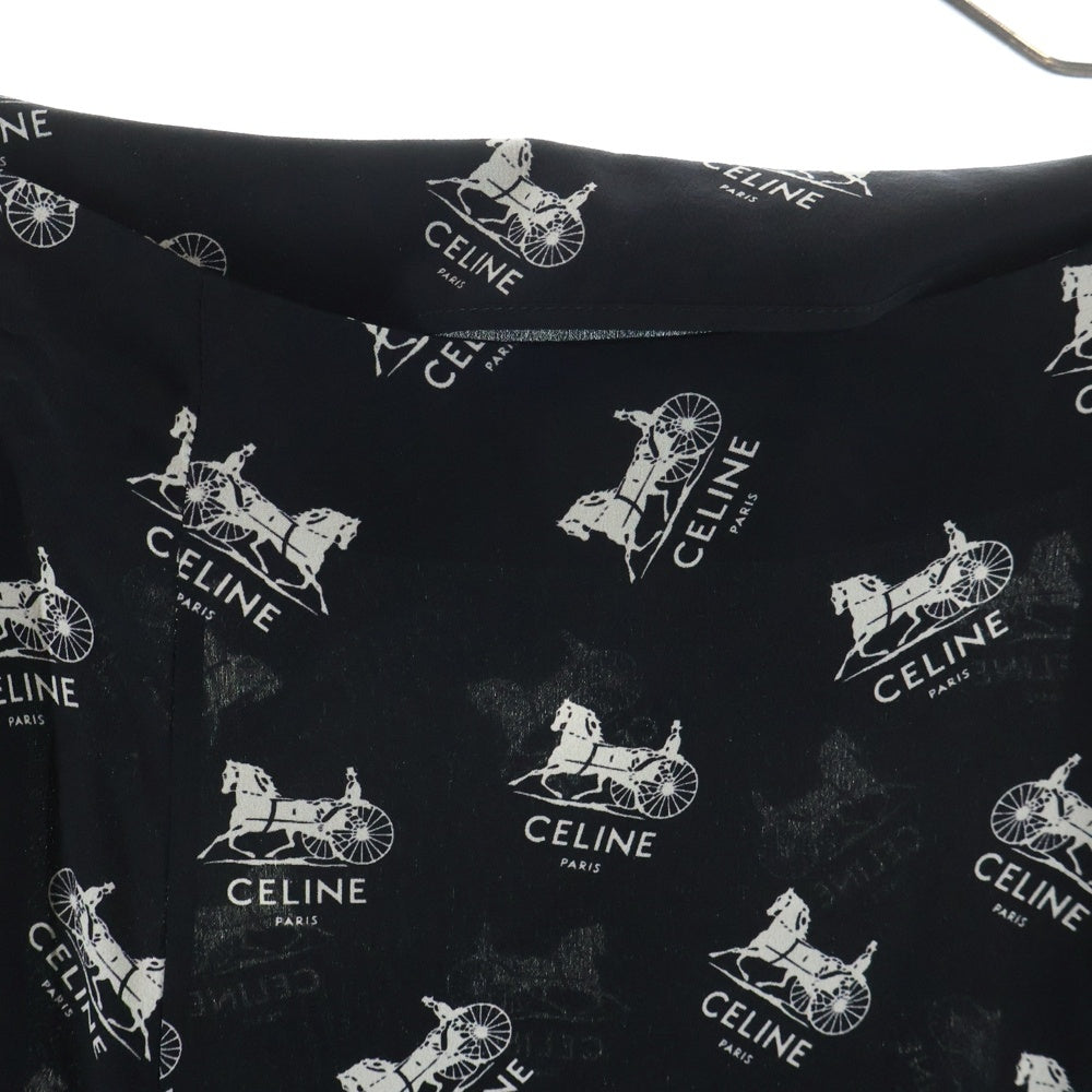 CELINE(セリーヌ) ロゴ 総柄 サルキー シルク マーメイドスカート ブラック レディース 2J297316N