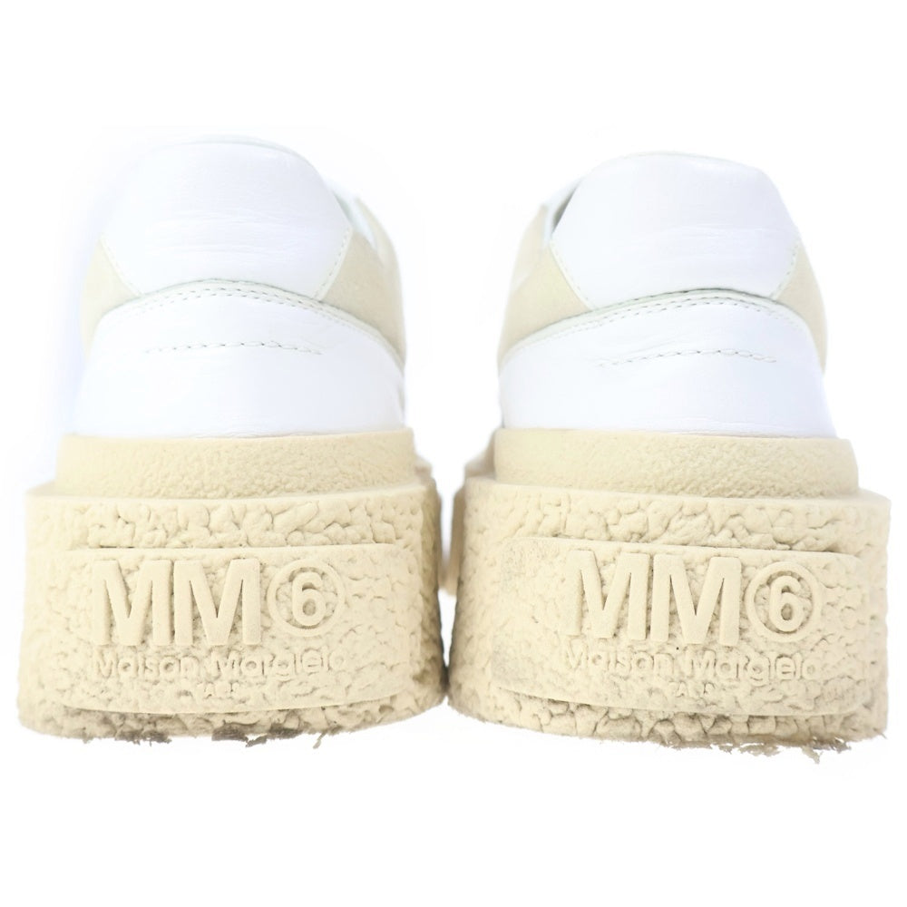 MM6 Maison Margiela(エムエムシックスメゾンマルジェラ) プラットフォーム 厚底 レザー ローカットスニーカー ホワイト レディース