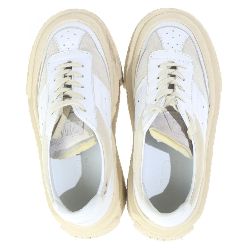 MM6 Maison Margiela(エムエムシックスメゾンマルジェラ) プラットフォーム 厚底 レザー ローカットスニーカー ホワイト レディース