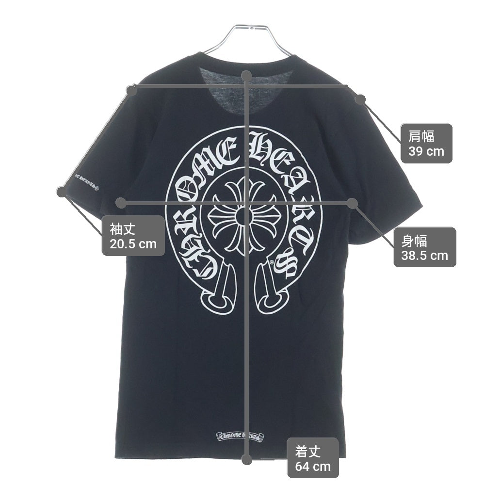 CHROME HEARTS(クロムハーツ) CH T-SHRT バックホースシュープリント 半袖Tシャツ カットソー ブラック