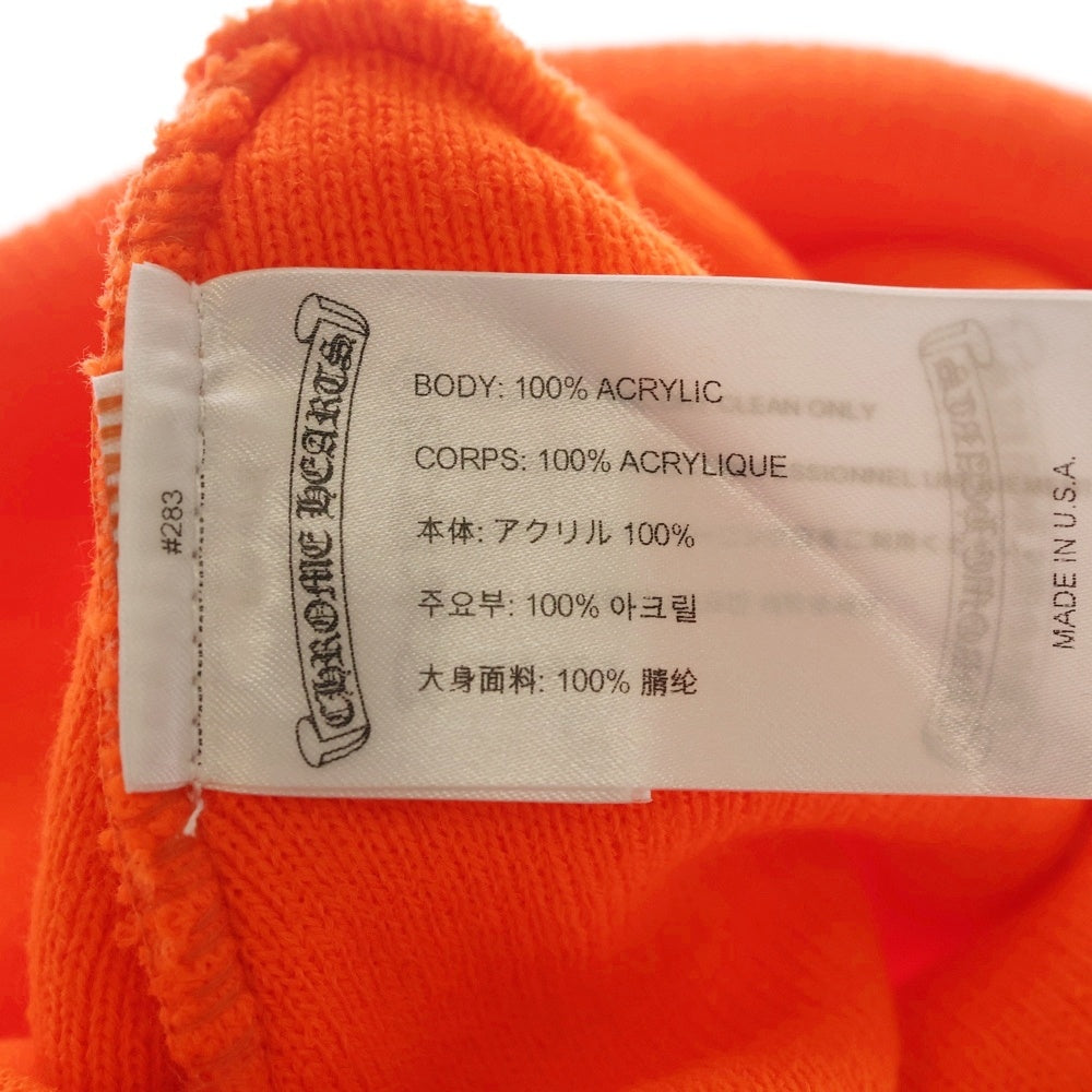CHROME HEARTS(クロムハーツ) WATCH CAP ワッチキャップ ロゴ刺繍ビーニー オレンジ