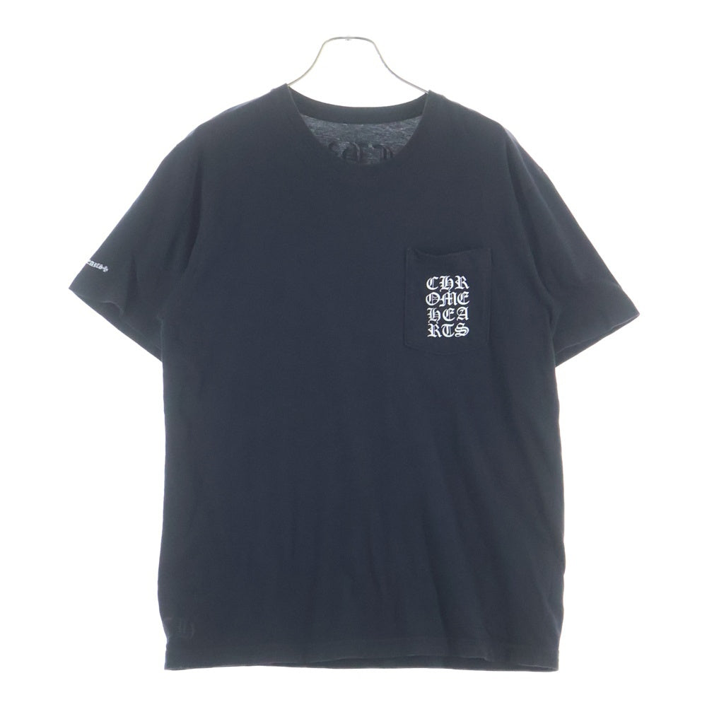 CHROME HEARTS(クロムハーツ) VERTICAL LOGO バーティカル ロゴ クルーネック 半袖 Tシャツ カットソー ブラック