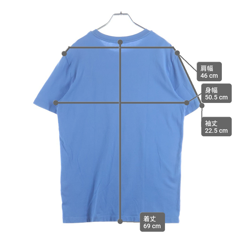 MONCLER(モンクレール) 22SS フロントロゴ パッチ クルーネック 半袖Tシャツ カットソー ブルー H20918C00025