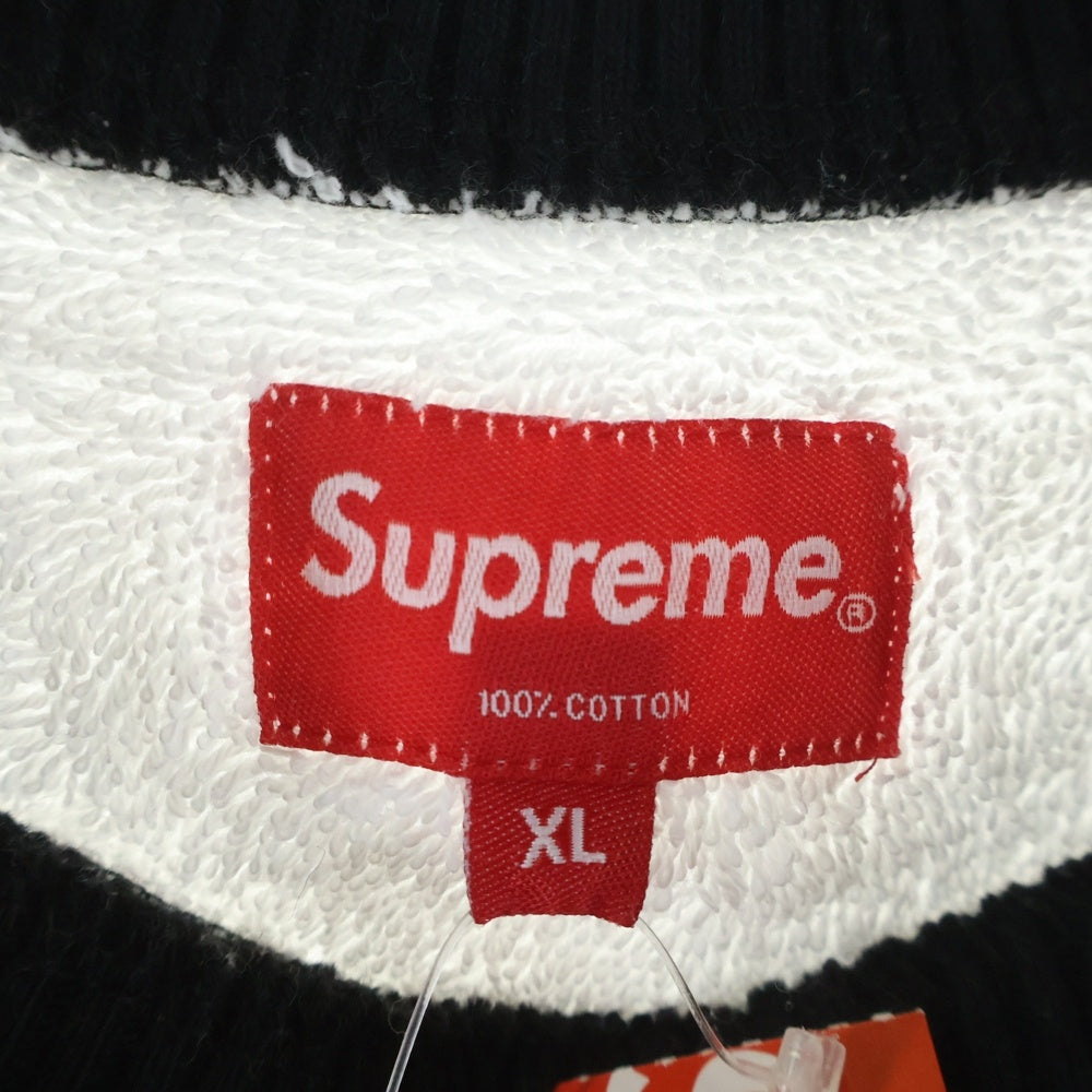 SUPREME(シュプリーム) 17SS Terry Crew Neck パイル地 ロゴ テリー クルーネック スウェット トレーナー ホワイト/ブラック