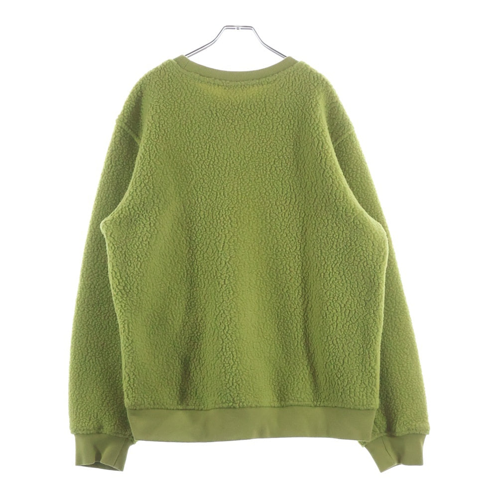 SUPREME(シュプリーム) 17AW Polartec Deep Pile Crewneck ロゴ刺繍 ポーラテック クルーネック フリース トレーナー グリーン