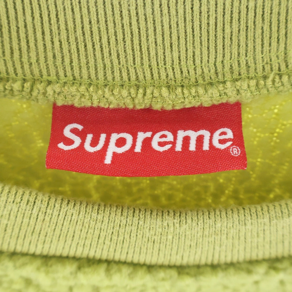 SUPREME(シュプリーム) 17AW Polartec Deep Pile Crewneck ロゴ刺繍 ポーラテック クルーネック フリース トレーナー グリーン
