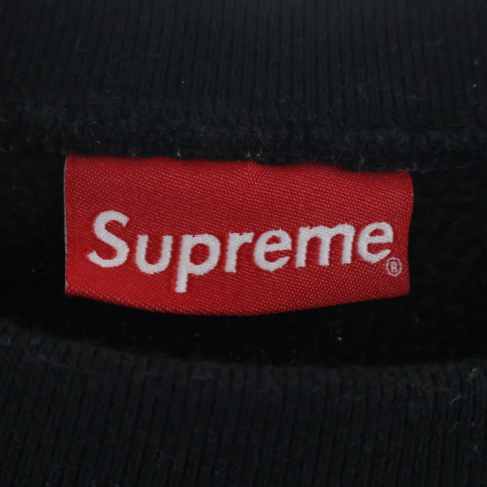 SUPREME(シュプリーム) 17AW Polartec Deep Pile Crewneck ロゴ刺繍 ポーラテック クルーネック フリース トレーナー ブラック
