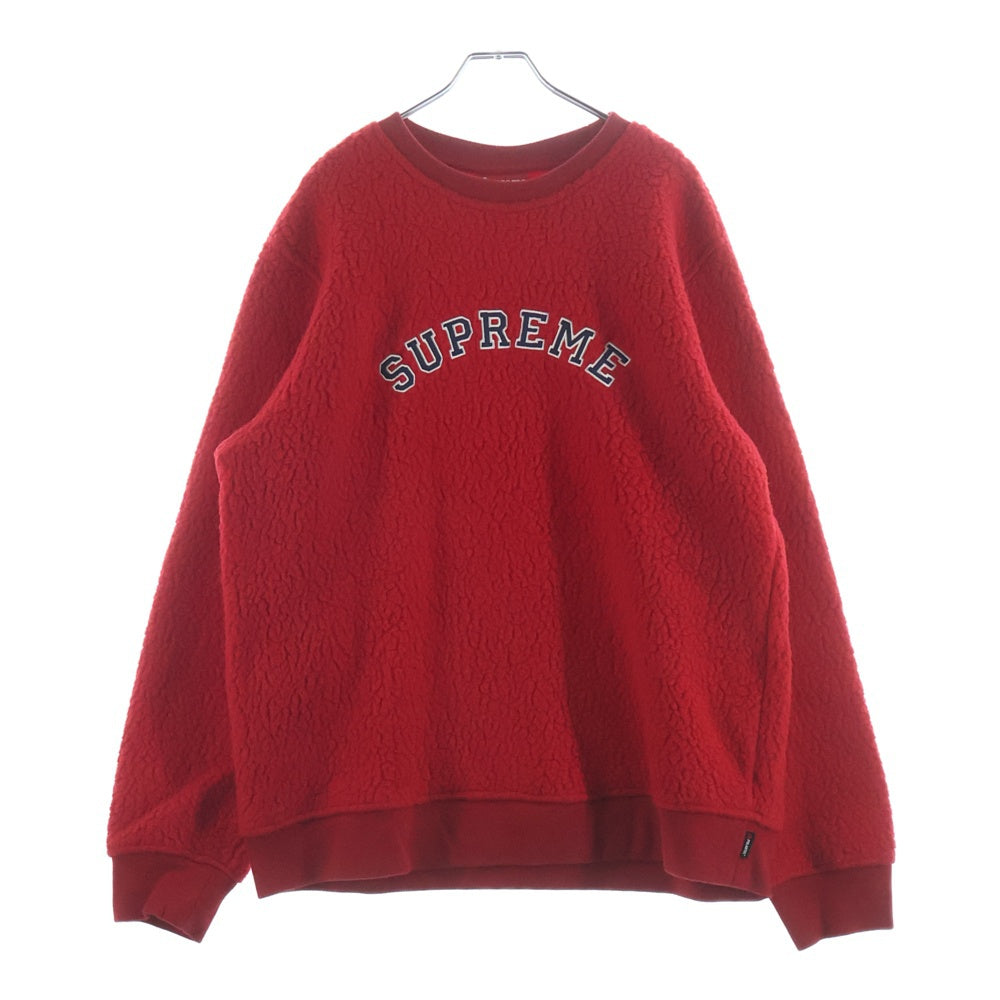 SUPREME シュプリーム 17AW Polartec Deep Pile Crewneck ロゴ刺繍