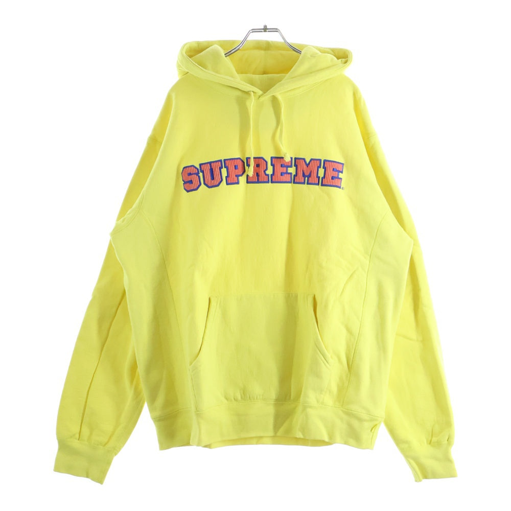 SUPREME(シュプリーム) 18SS Cord Collegiate Logo hooded Sweatshirt ロゴ スウェットプルオーバーパーカー イエロー
