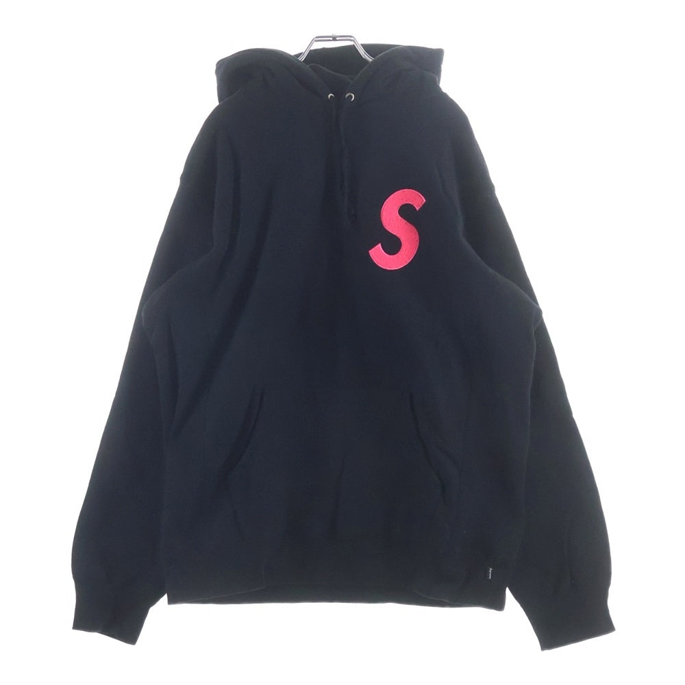 SUPREME(シュプリーム) 19AW S Logo Hooded Sweatshirt パイル Sロゴ プルオーバーパーカー スウェット フーディ ブラック/ピンク