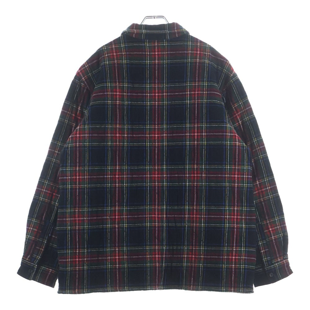 SUPREME(シュプリーム) 21AW Quilted Plaid Flannel Shirt スターロゴ刺繍 キルティングフランネルシャツ 長袖シャツ レッド/グリーン
