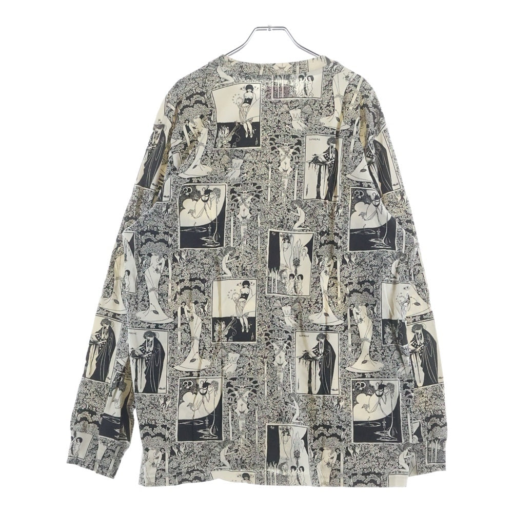 SUPREME(シュプリーム) 18AW Salome L/S Tee サロメ ピアズリー 総柄 クルーネック 長袖Tシャツ カットソー ブラック/ホワイト
