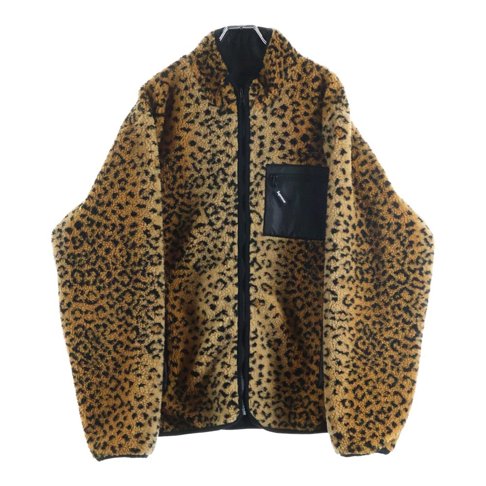 SUPREME(シュプリーム) 17AW Leopard Fleece Reversible Jacket レオパード フリース リバーシブルジャケット ブラウン