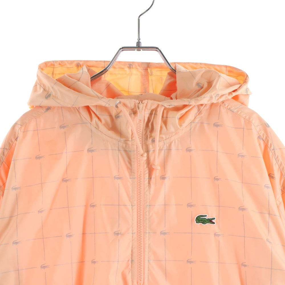 SUPREME(シュプリーム) 18SS ×Lacoste Reflective Grid Anorak ラコステ リフレクティブグリッドアノラックパーカー ブラック ジャケット ピンク BH8512