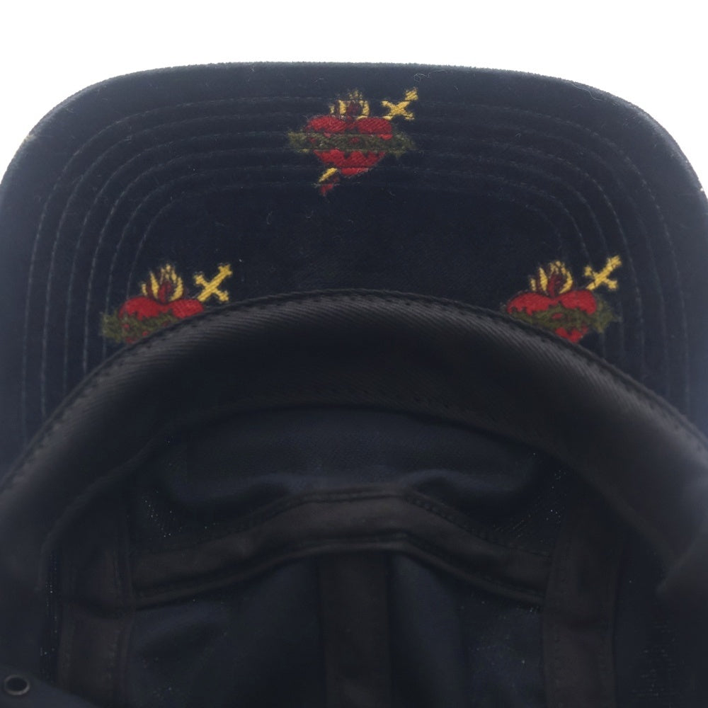 SUPREME(シュプリーム) 17AW Sacred Hearts Camp Cap ベロア キャンプキャップ 帽子 ブラック