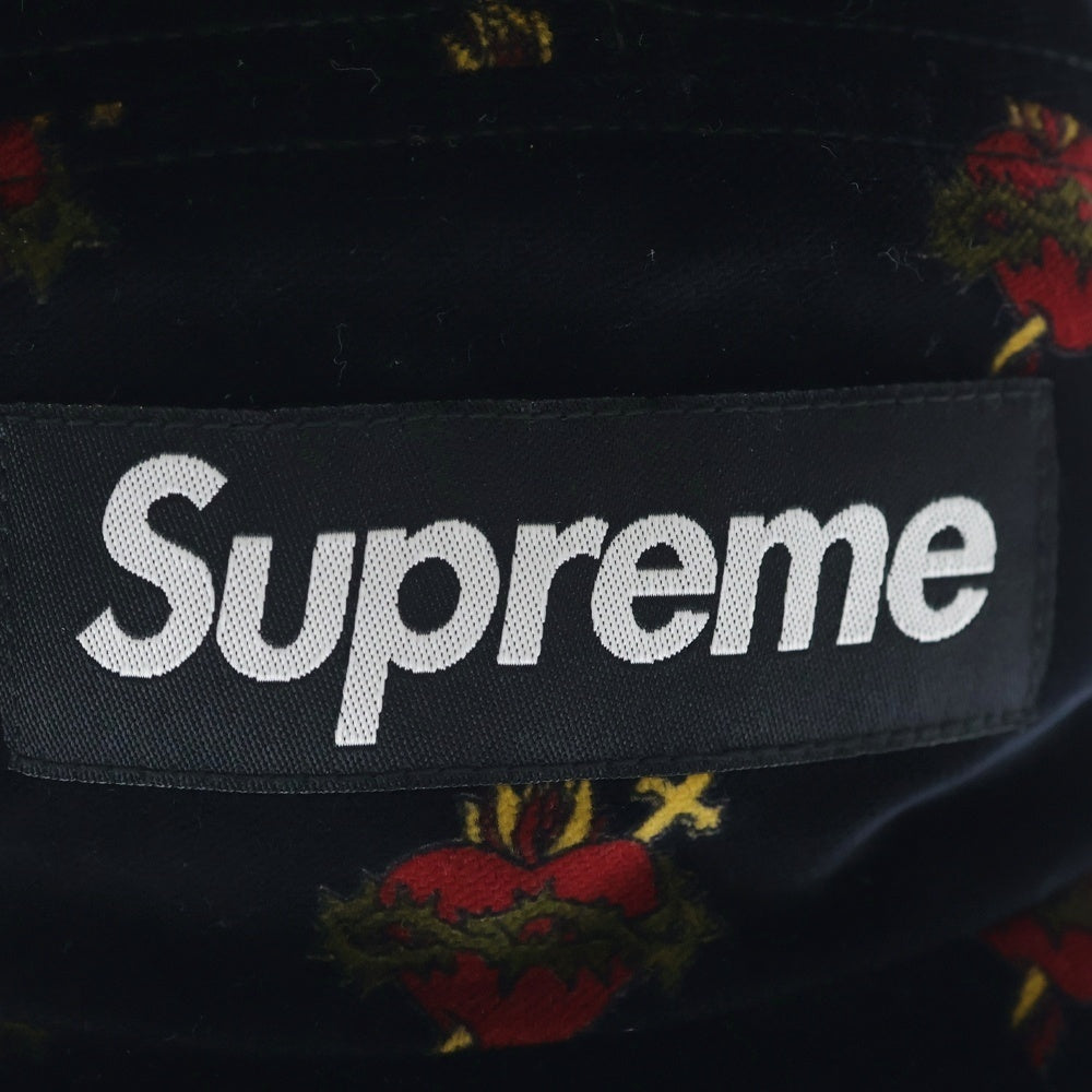 SUPREME(シュプリーム) 17AW Sacred Hearts Camp Cap ベロア キャンプキャップ 帽子 ブラック