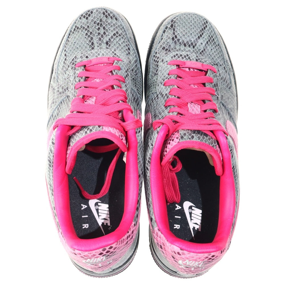NIKE(ナイキ) BY YOU AIR FORCE1 バイユー エアフォース1 スネークスキン ローカットスニーカー グレー/ピンク US10/28cm CT3761-991