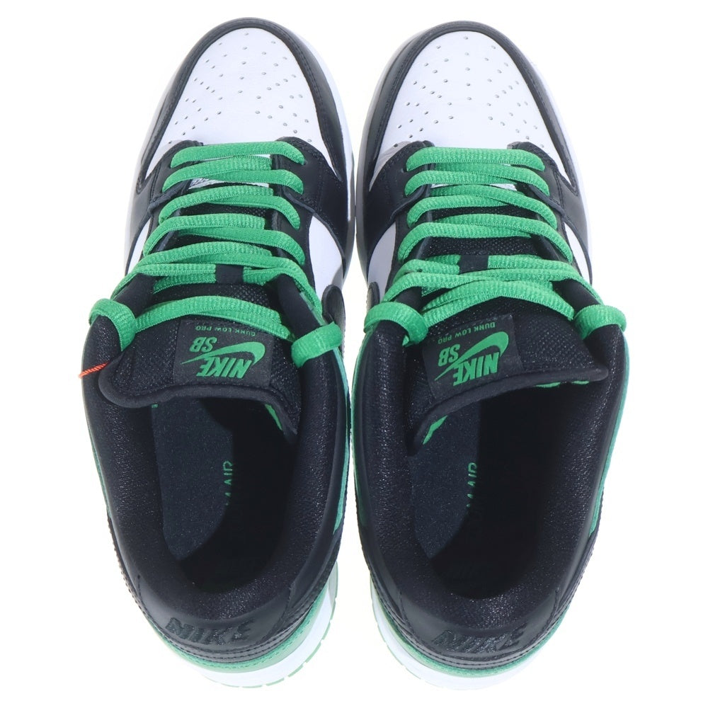 NIKE SB(ナイキエスビー) DUNK LOW PRO BLACK AND CLASSIC GREEN BQ6817-302 ダンク ブラックアンドクラシックグリーン ローカットスニーカー ホワイト/グリーン US9.5/27.5cm