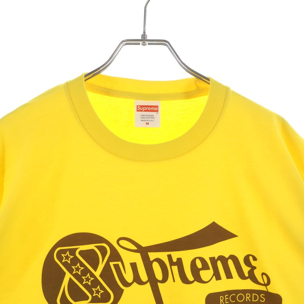 SUPREME(シュプリーム) 24SS Records Tee レコーズ プリントロゴ半袖Tシャツ カットソー イエロー