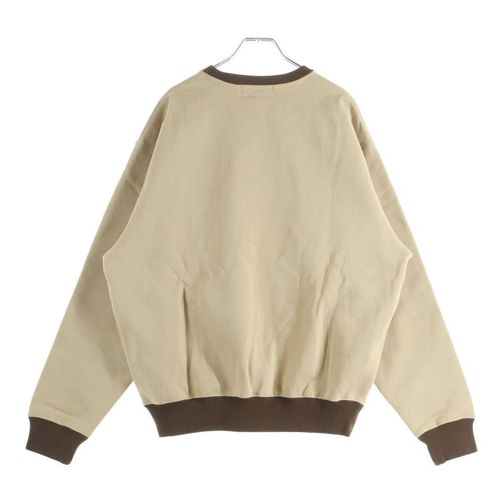 BoTT(ボット) Luxe Logo Crew 刺繍ロゴ スウェットクルーネックシャツ トレーナー ベージュ 233BoTT23