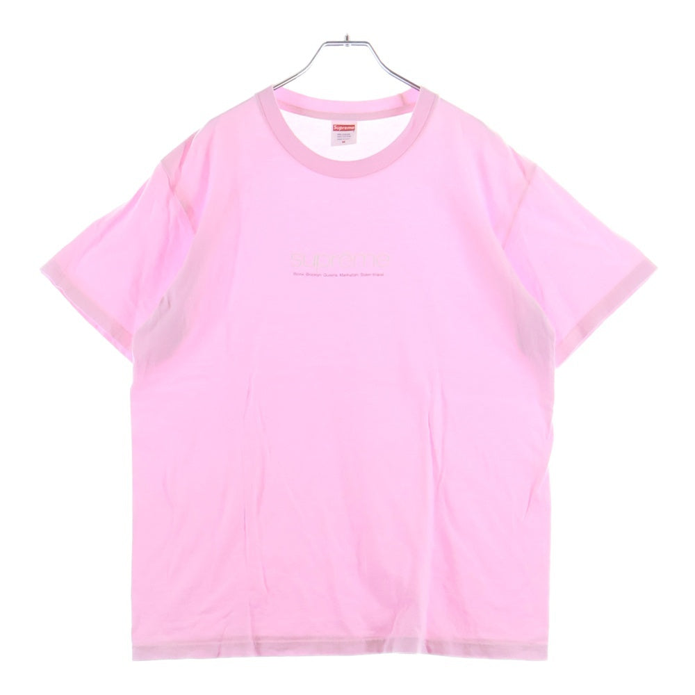SUPREME(シュプリーム) 21SS Five Boroughs Tee ファイブボロー プリントロゴ 半袖Tシャツ カットソー ピンク