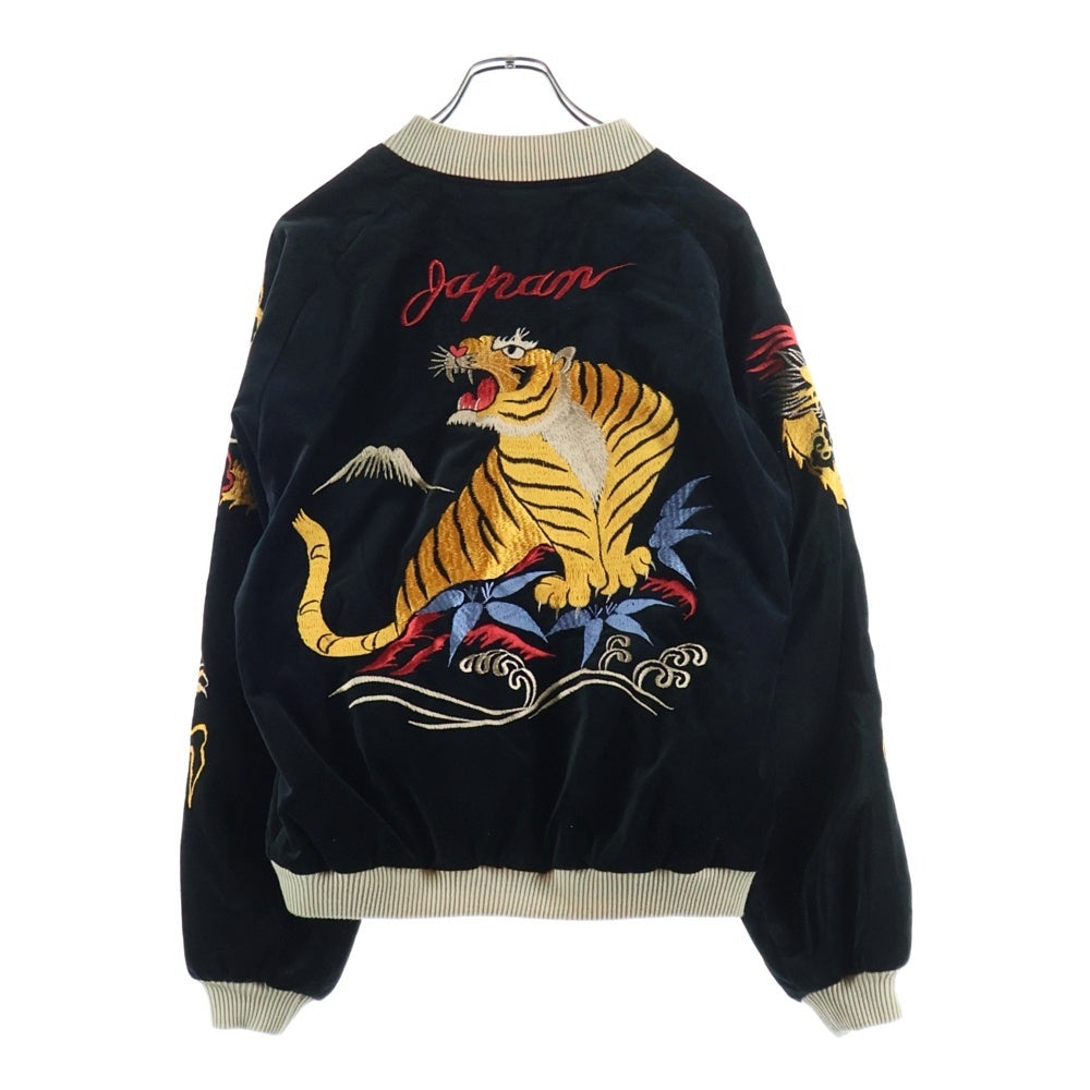 東洋エンタープライズ(トウヨウエンタープライズ) 26SS 龍虎 別珍 ベロア リバーシブル スカジャン ブルゾン ジャケット ブラック/ブルー