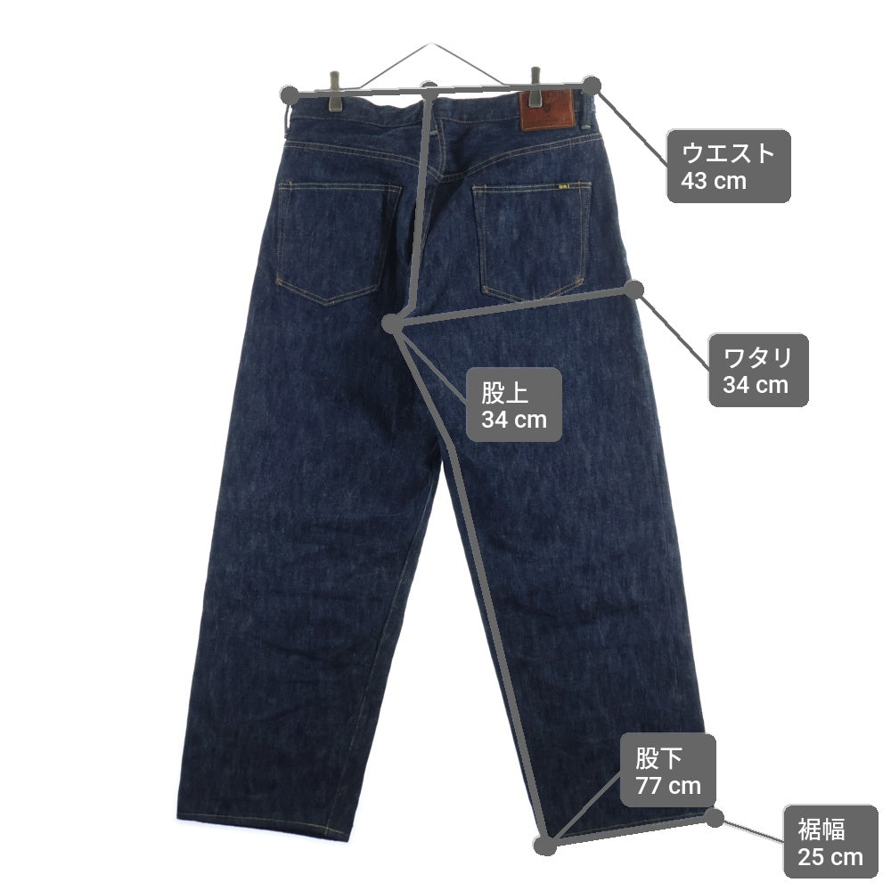 NO BRAND(ノーブランド) 鬼デニム オニデニム 石川台 スーパーワイド セルビッチデニムパンツ ジーンズ インディゴ