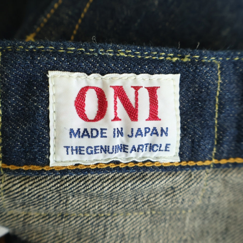 NO BRAND(ノーブランド) 鬼デニム オニデニム 天然藍 カセ染め ワイドセルビッチデニムパンツ ジーンズ インディゴ