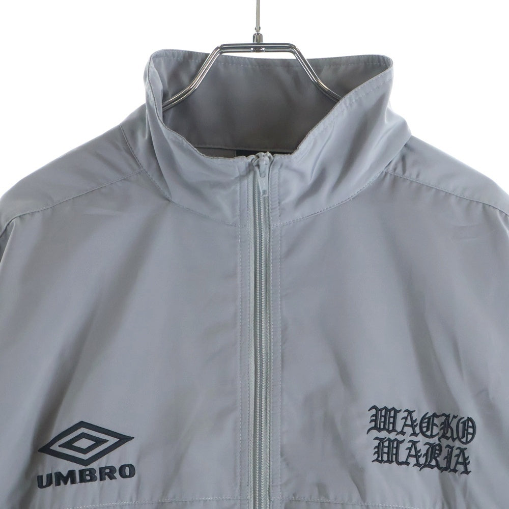 WACKO MARIA(ワコマリア) 26SS ×UMBRO TRACK JACKET TYPE-1 アンブロ ロゴ刺繍ナイロントラックジャケット グレー 26SS-WMO-UB01