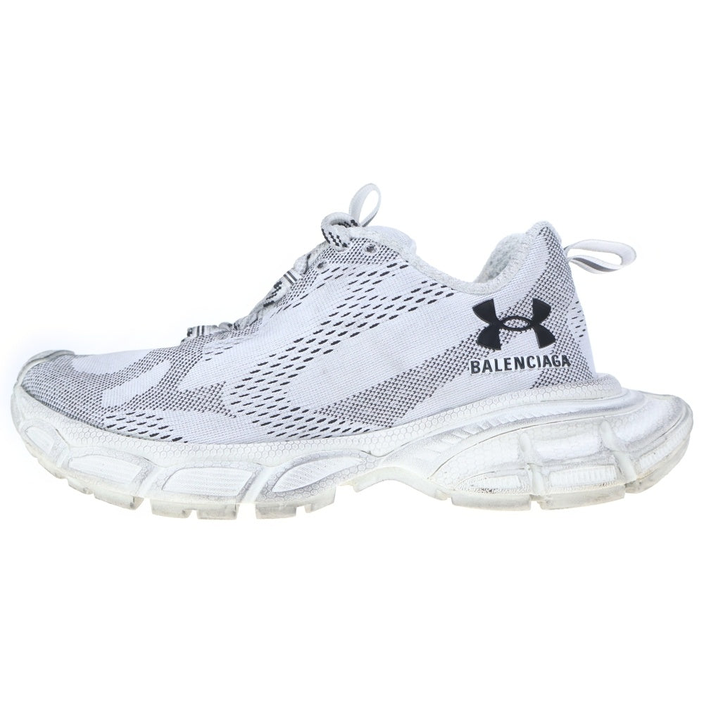 BALENCIAGA(バレンシアガ) ×UNDER ARMOUR 3XL SNEAKER アンダーアーマー 3XL ペイント加工 メッシュローカットスニーカー ホワイト/ブラック 814419