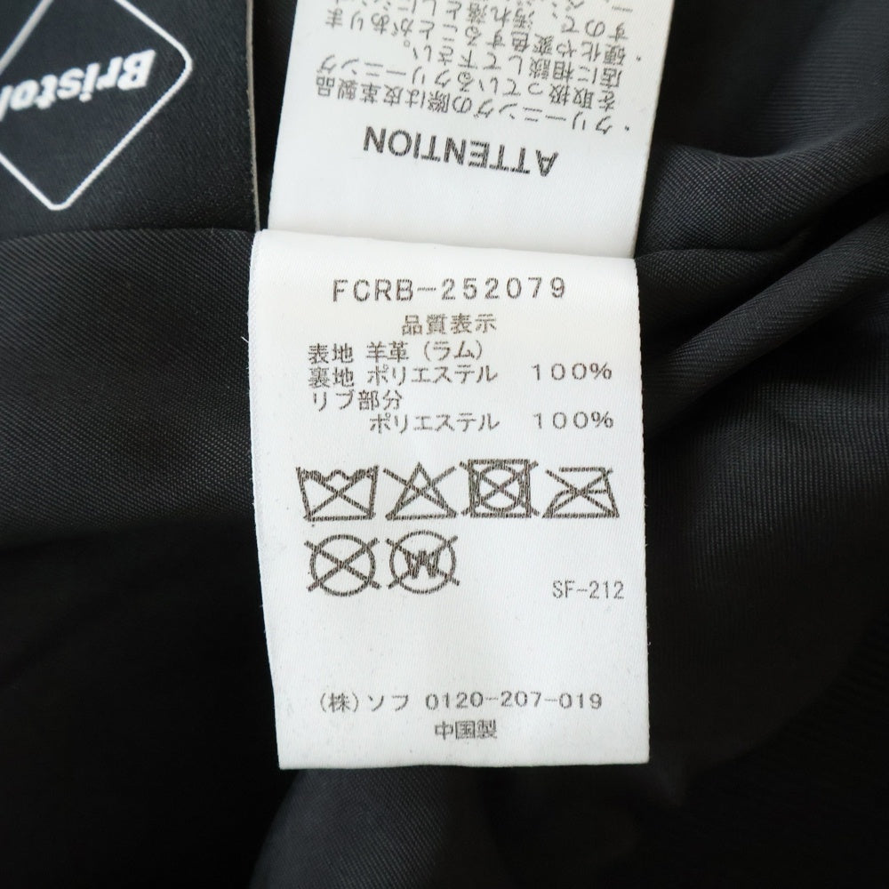 F.C.R.B./F.C.Real Bristol/FCRB(エフシーアールビー/エフシーレアルブリストル) 25AW LEATHER TRACK JACKET ラムレザー トラックジャケット ブラック FCRB-252079