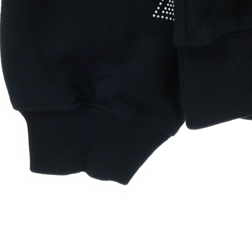 UNKNOWN LONDON(アンノーンロンドン) White Cross Rhinestone Zip Hoodie クロスラインストーン スウェット ジップアップ パーカー ブラック