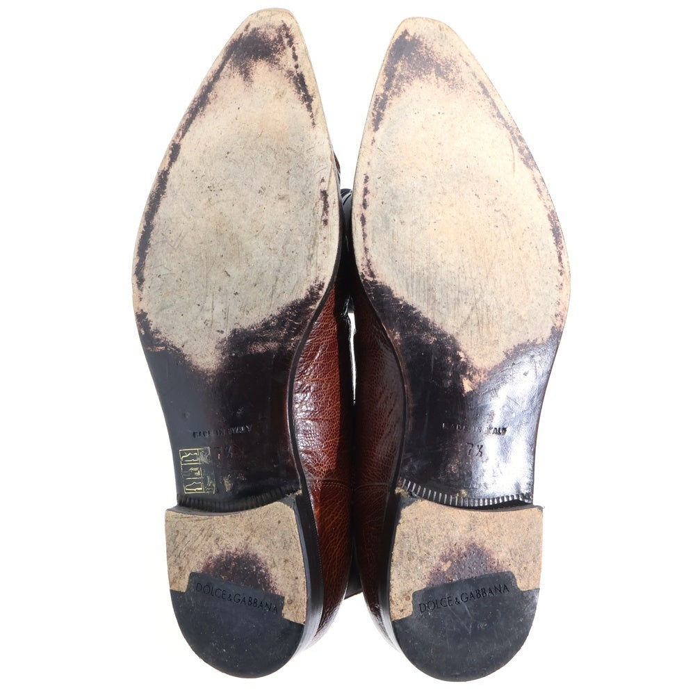 DOLCE & GABBANA(ドルチェアンドガッバーナ) オーストレッグレザー サイドゴアブーツ シューズ ブラウン 7 1/2