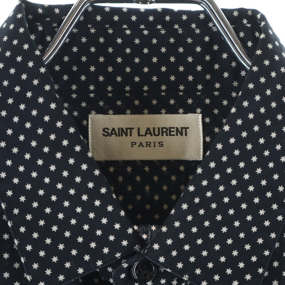 SAINT LAURENT PARIS(サンローランパリ) 15SS スター シルク 長袖シャツ ブラック 376916 Y729H