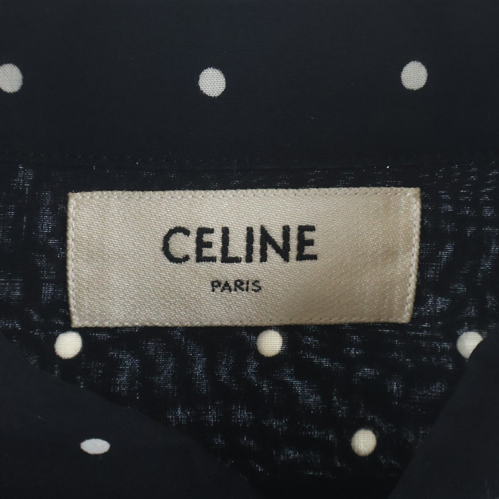CELINE(セリーヌ) ドラッグストアカラー ドットプリント 長袖シャツ ブラック 2C028577D