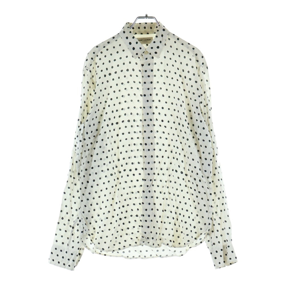 SAINT LAURENT PARIS(サンローランパリ) 16AW ポルカドット レーヨン 長袖シャツ ホワイト 467311 Y345Q