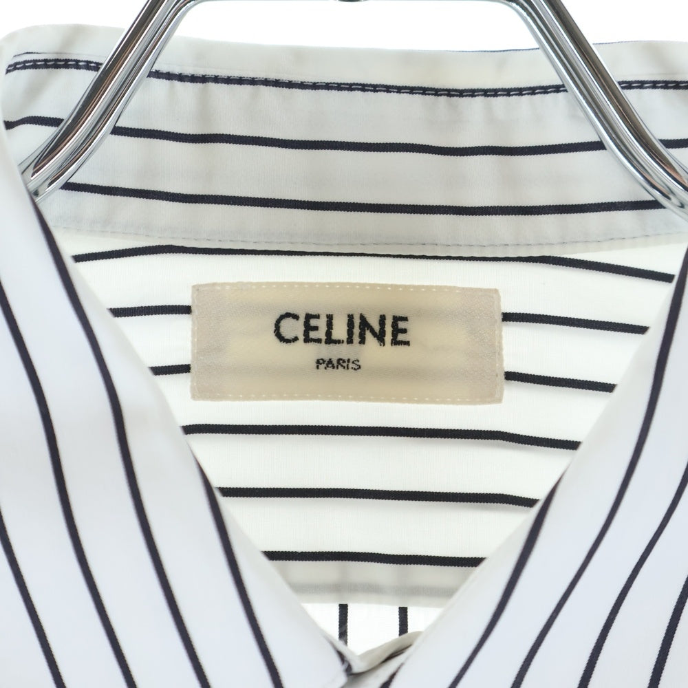 CELINE(セリーヌ) レギュラーカラー ストライプ柄 長袖シャツ ホワイト 2C034328D