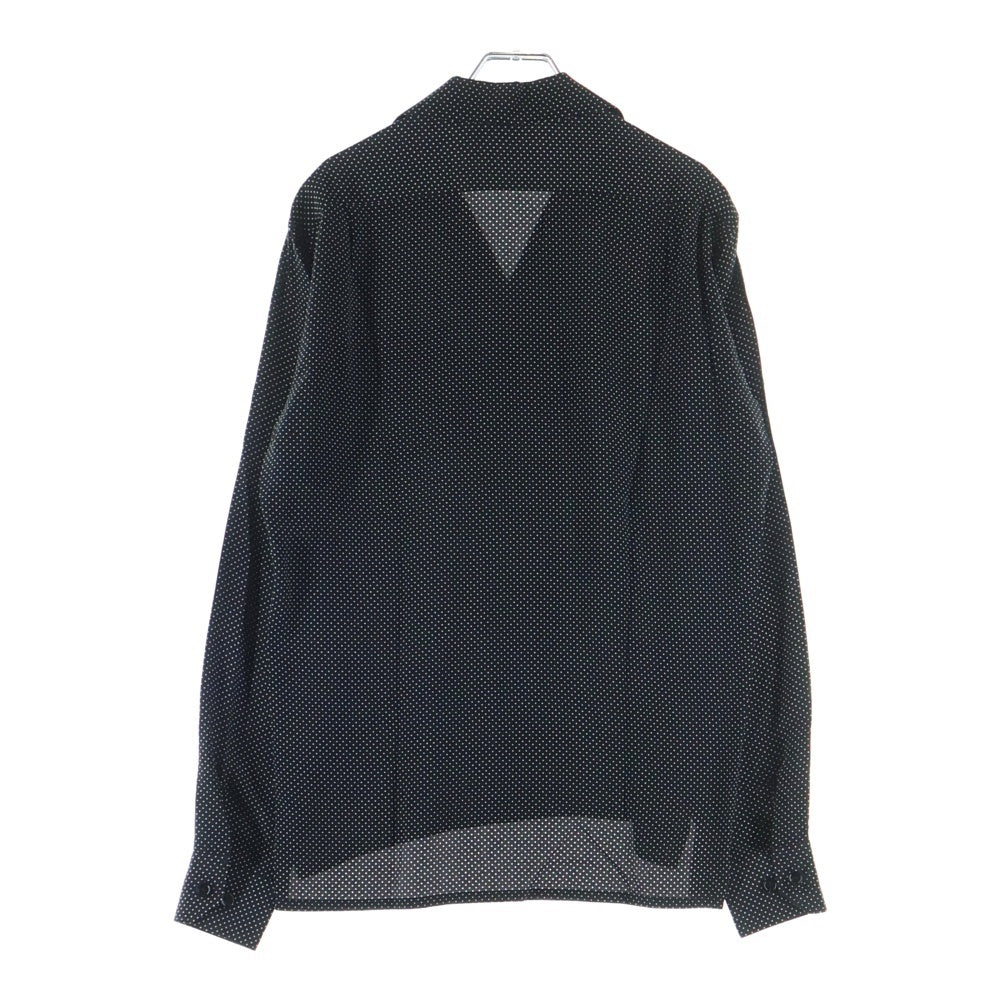 SAINT LAURENT PARIS(サンローランパリ) 16AW ポルカドット 長袖シルク オープンカラー 長袖シャツ ブラック 469660 Y301W