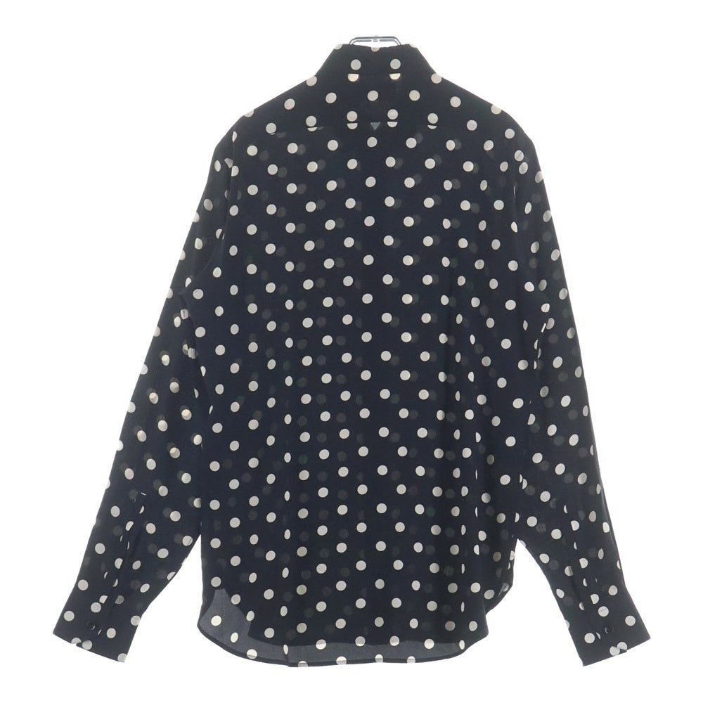 SAINT LAURENT PARIS(サンローランパリ) 16SS ポルカドット シルク 長袖シャツ ブラック 376916 Y779J