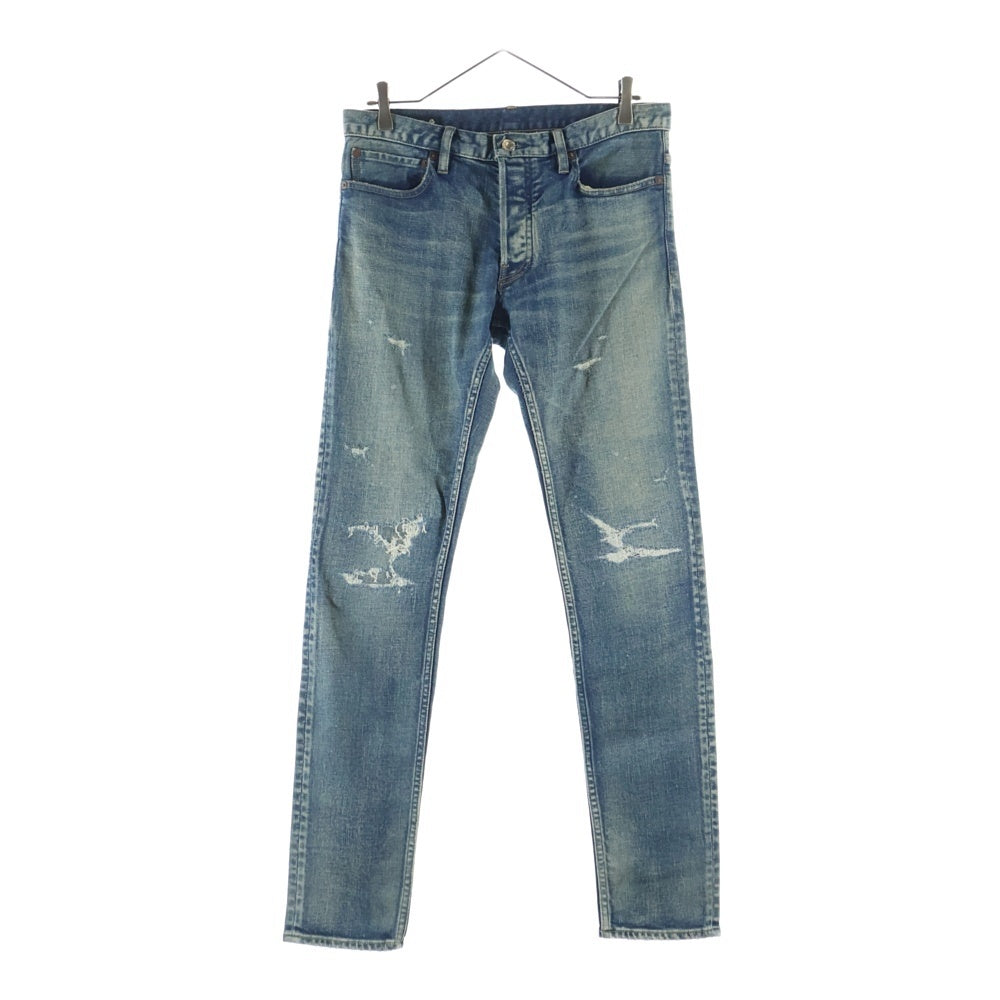 MINEDENIM(マインデニム) ダメージ加工 ペイント スキニーデニムパンツ ジーンズ インディゴ 2305-1001-86-322