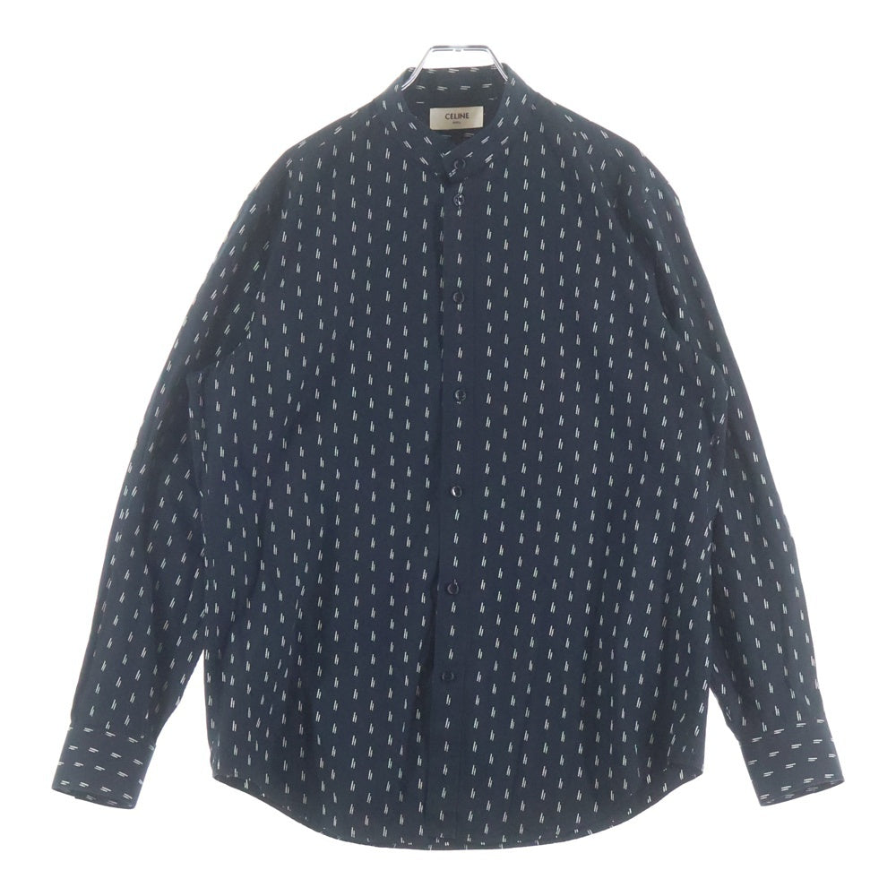 CELINE セリーヌ ソルボンヌカラー ドットプリント 長袖シャツ ブラック 2C070186D CELINE(セリーヌ) ソルボンヌカラー ドットプリント 長袖シャツ