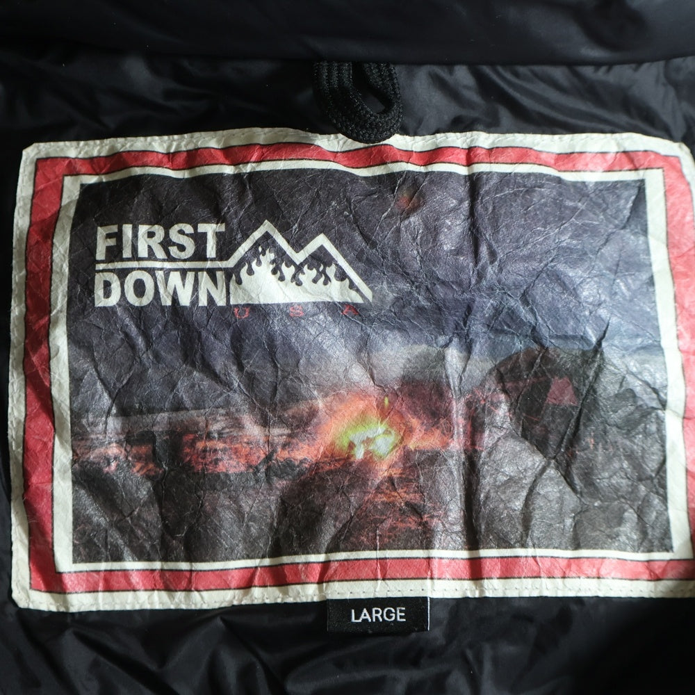 FIRST DOWN(ファーストダウン) ×FREAK'S STORE ORANGE FIRE PROOF ファーストダウン別注 パネルショート ダウンジャケット ブラック 213-1504