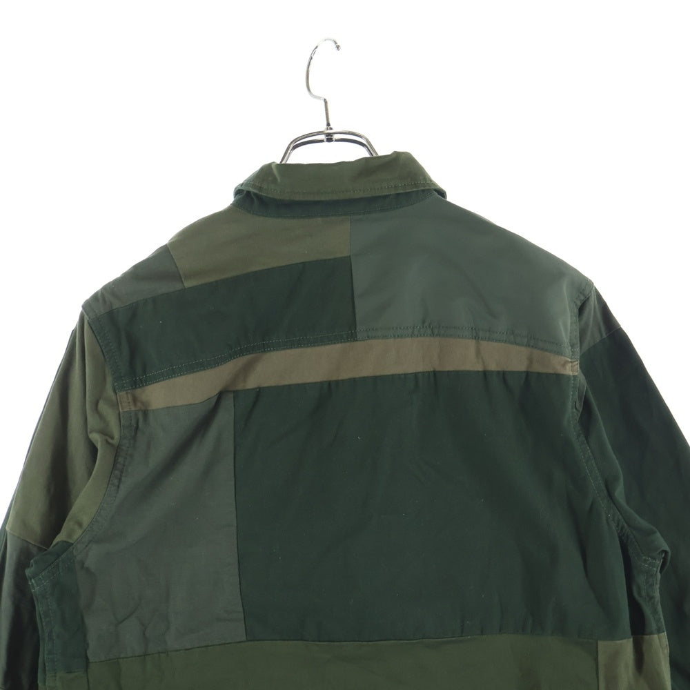 DIESEL(ディーゼル) パッチワークデザイン ミリタリー 長袖シャツ カーキ A01642