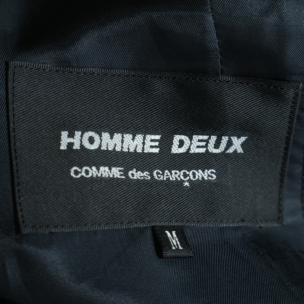 COMME des GARCONS HOMME DEUX(コムデギャルソン オムドゥ) 24AW ウール ストライプ 2B テーラードジャケット ブラック DN-J048 AD2024