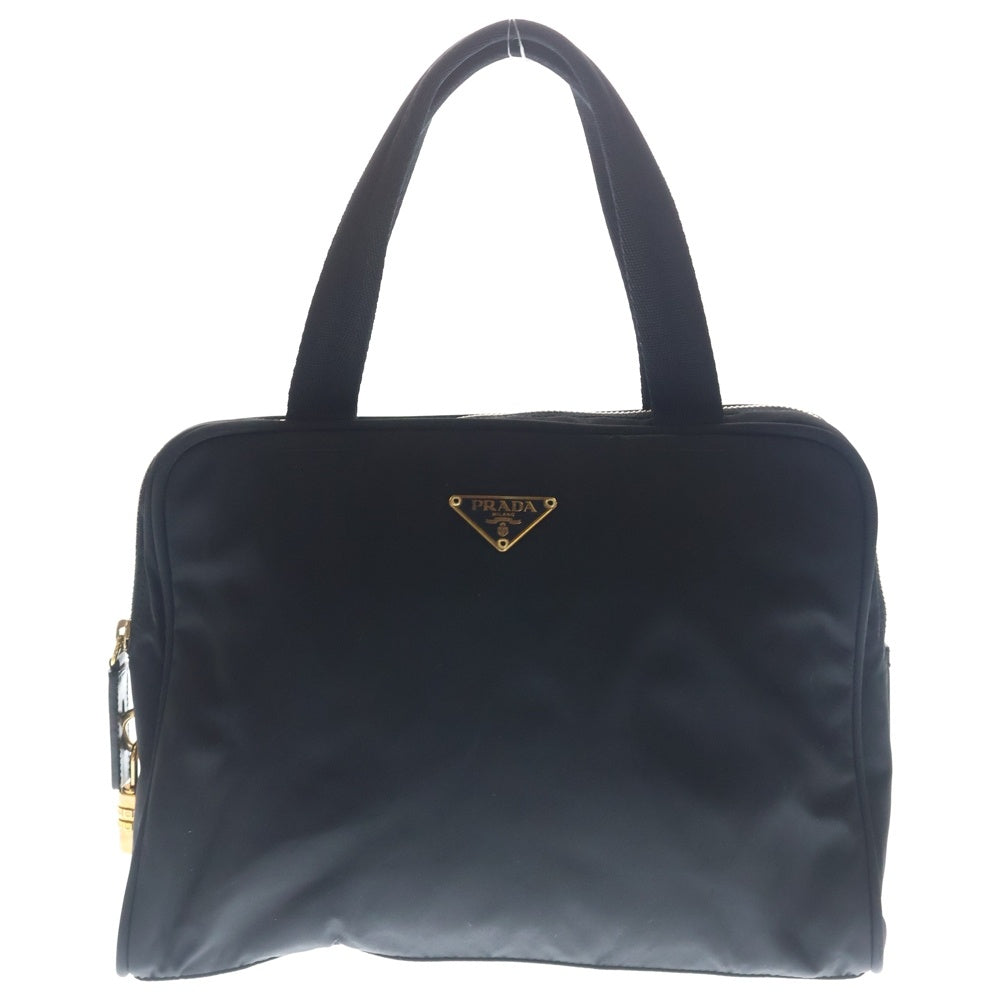 PRADA(プラダ) トライアングル ロゴ ナイロン ハンドバッグ ブラック レディース