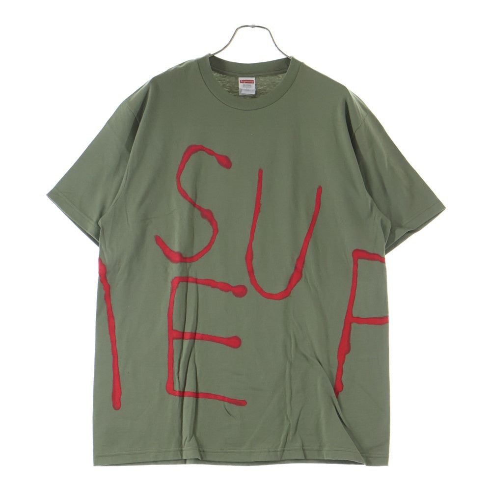SUPREME(シュプリーム) 25SS Painted Tee ペイント プリント半袖Tシャツ カーキ