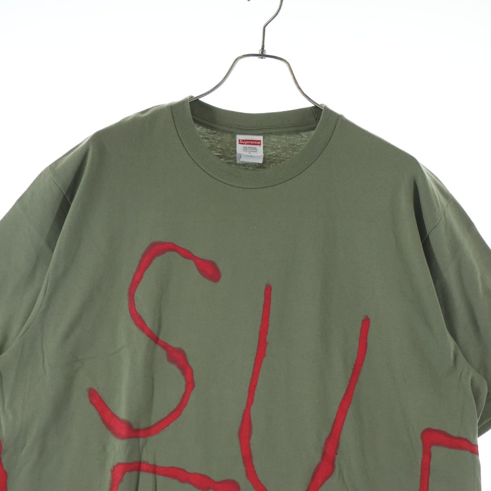 SUPREME(シュプリーム) 25SS Painted Tee ペイント プリント半袖Tシャツ カーキ