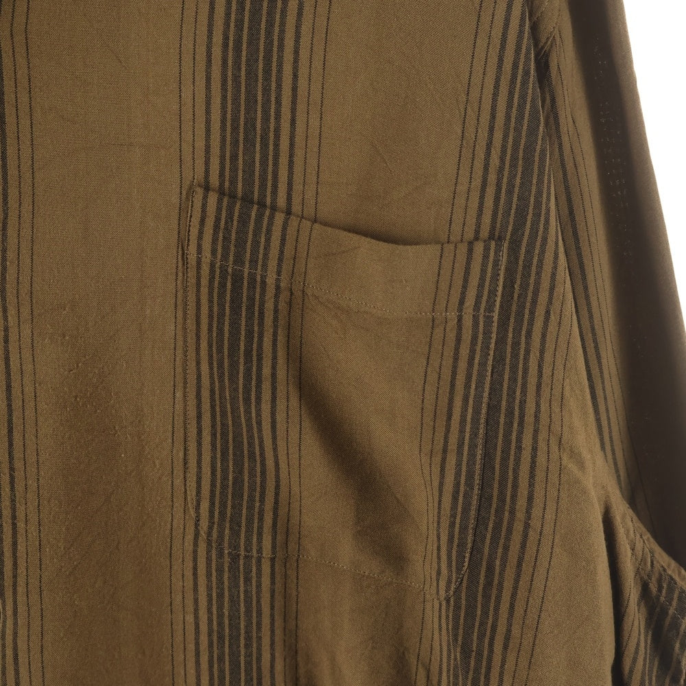 WACKO MARIA(ワコマリア) 24SS STRIPED OPEN COLLAR SHIRT ストライプ オープンカラー 長袖 シャツ ブラウン